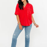 Washed Pocket Tee | Scarlet