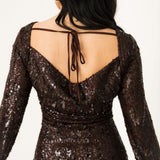Made To Shine Mini Dress | Espresso