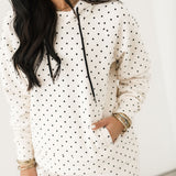 Polka Dot Hoodie | Ivory & Black