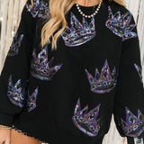 Black Crown Sweatshirt | Queen Of Sparkles