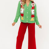 Green Mrs.Clause Button Up Cardigan | Queen Of Sparkles
