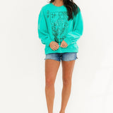 Emerald Green Queen Card Logo Sweatshirt | Queen Of Sparkles