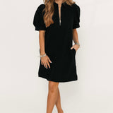 Textured Mini Dress | Black
