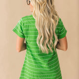 Green Football Field Queen Card Logo Tee Dress | Queen Of Sparkles
