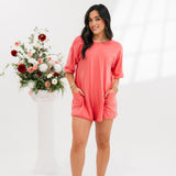 Hot Shot Tee Romper | Hibiscus