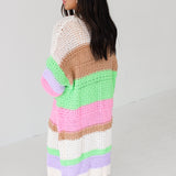 Chunky Knit Cardigan | Stripe