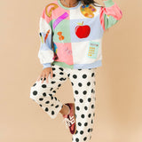 Polka Dot Stretchy Barrel Jean