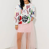 Grey Multi 'Happy New Year 2026' Sweatshirt | Queen Of Sparkles