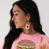 French Fries Earrings | White