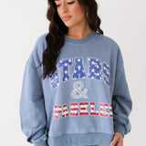 Blue "Stars And Sparkles" Sweatshirt | Queen Of Sparkles