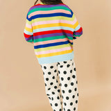 Multi Stripe School Books & Apple Sweater | Queen Of Sparkles