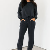 Mixed Textures Crewneck | Black