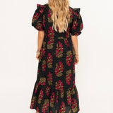 Midnight Bloom Midi Dress