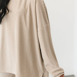 Dani Stripe Pullover Top | Beige