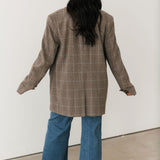 Paper Cut Blazer | Pinstripe Chocolate