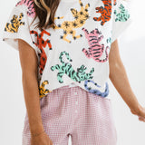 White Rainbow Crawling Tiger Tee | Queen Of Sparkles