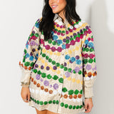 Gold Stripe Mega Bead Button Up Collar Cotton Dress | Queen Of Sparkles