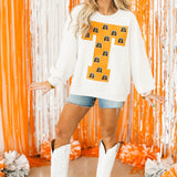 Licensed Tennessee Oversized Printed Mascot Letter Sweatshirt | Queen Of Sparkles