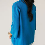 Sofia Mock Neck Sweater | French Blue