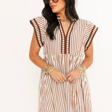 Timeless Lines Midi Dress | Brown
