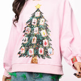 Pink Mahjong Christmas Tree Sweatshirt | Queen Of Sparkles