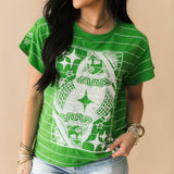 Green Football Field Queen Card Logo Tee | Queen Of Sparkles
