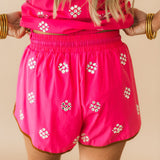 Hot Pink Rhinestone Active Short | Queen Of Sparkles