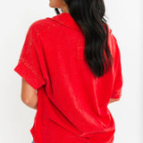 Washed Pocket Tee | Scarlet