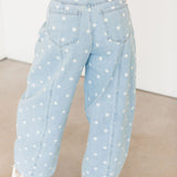 Polka Dot Barrel Jeans | Denim