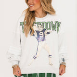 Grey 'Touchdown' Football Player Sweatshirt | Queen Of Sparkles