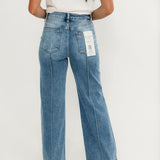 The Delaney Pintuck Wide Leg Jean
