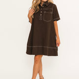 Steele Mini Dress | Brown