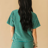 Junie Tee | Teal Stripe