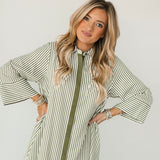 Signature Stripe Midi Dress | Olive