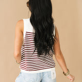 Licensed Texas A&M Mascot Striped Knit Tank | Queen Of Sparkles