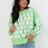 Lime Green Golf Ball & Tee Sweatshirt | Queen Of Sparkles