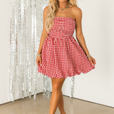 Picnic Date Gingham Mini Dress | Red
