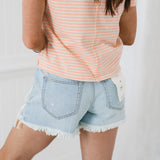 Finn Super Fray Denim Shorts | Light Blue