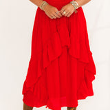 Love Somebody Hi Low Skirt | Red