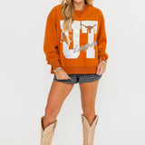 Licensed Texas Metallic Word With Icons Sweatshirt | Queen Of Sparkles