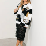 Black & White Checkered NYE Icon Sweatshirt | Queen Of Sparkles