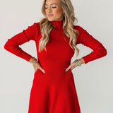 Marlee Mini Sweater Dress | Red