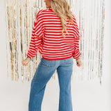 Piper Striped Cardi | Pink & Red