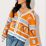 Licensed Tenn Striped Basketball Rhinestone Icon Cardigan | Queen Of Sparkles