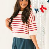 Sweet Stripe Sweater | Red