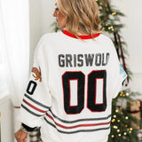 White Clark Griswold Jersey Sweatshirt | Queen Of Sparkles