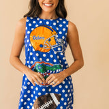 Licensed Florida Football & Helmet Icon Polka Dot Tank Dress | Queen Of Sparkles