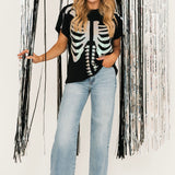 Black & White Skeleton Tee | Queen Of Sparkles