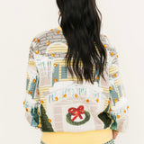 Yellow Trim Griswold House W/Wreath On Door Sweater | Queen Of Sparkles