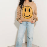 Smiley Fuzzy Hoodie Sweater